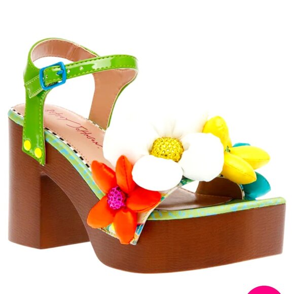Betsey Johnson Shoes - Betsy Johnson Kinslee Platform Sandals - Green Multi - Size 7.5 - NEW